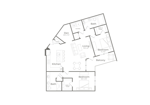 bedroom floor plan 05 | luxury apartments in brookhaven ga | the mille brook
